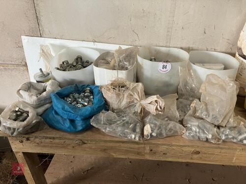 LARGE QTY OF BIG NUTS & BOLTS (84)