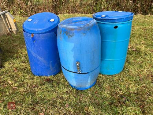 3 BLUE BARRELS