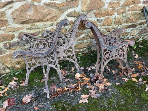 2 SETS OF CAST IRON GARDEN BENCH ENDS