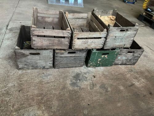 7 WOODEN FRUIT STORAGE BOXES