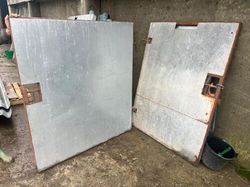 PAIR OF GALVANISED SHEETED GATES/DOORS