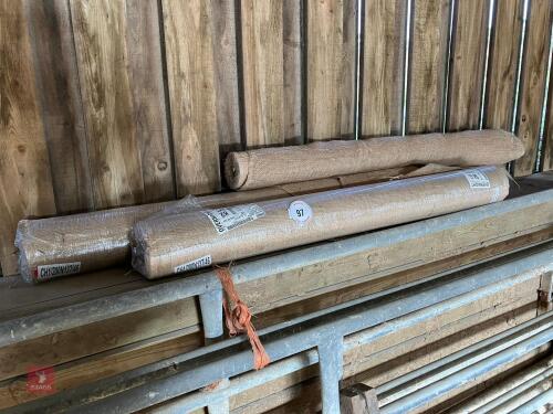 3 ROLLS OF BUILDERS HESSIAN CLOTH