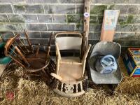 MIXED CHAIRS, FIXTURES AND RADIO - 9