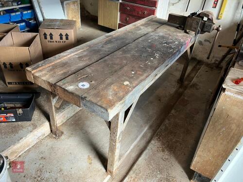 METAL FRAMED WORKBENCH AND VICE