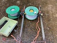 2 X METAL FENCE POSTS AND REELS - 12