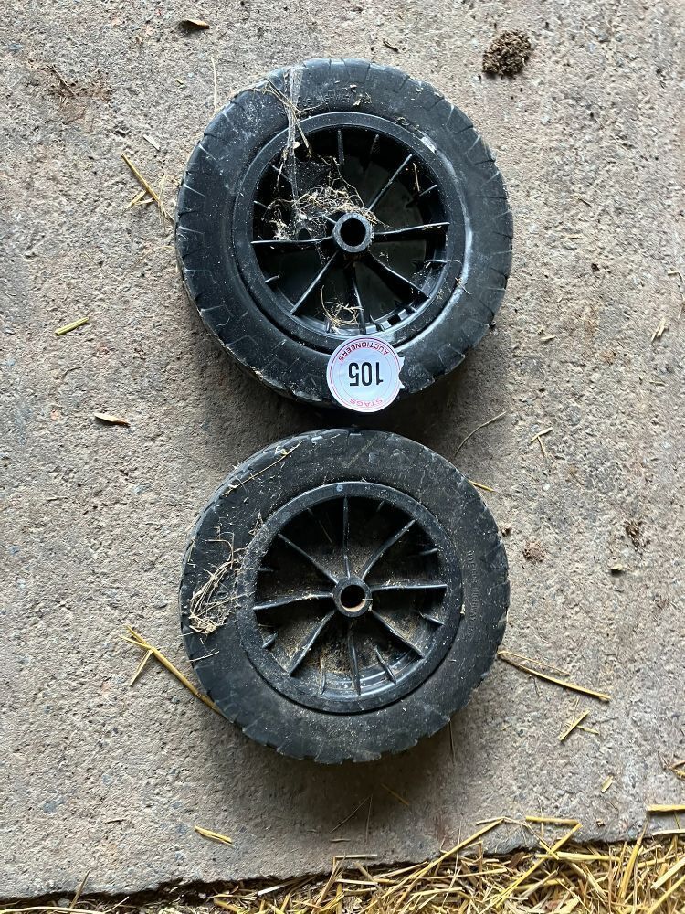 2 X SMALL SOLID WHEELS