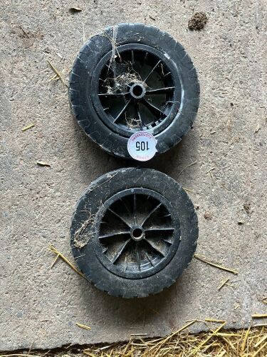 2 X SMALL SOLID WHEELS