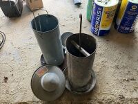 4 X GALVANISED POULTRY FEEDERS - 5