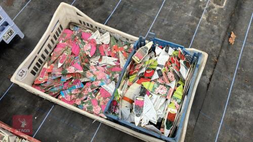 TRAY OF MIXED PLANT LABELS