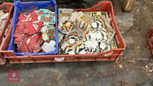 TRAY OF MIXED MARIGOLD AND PANSY LABELS