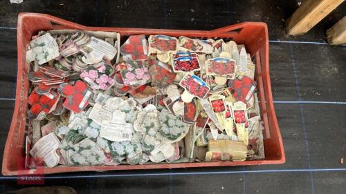 TRAY OF MIXED GERANIUM LABELS