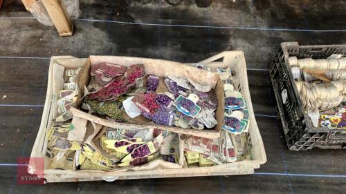 TRAY OF MIXED PLANT LABELS
