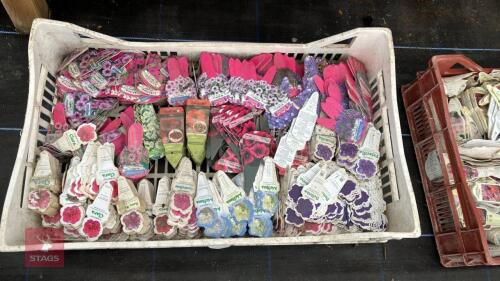 TRAY OF MIXED PLANT LABELS