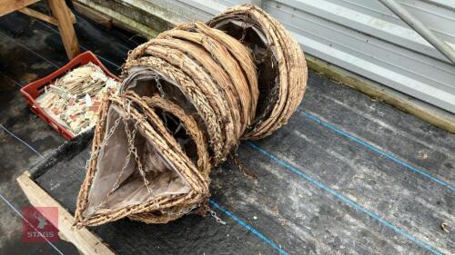 12 MIXED WOVEN HANGING BASKETS