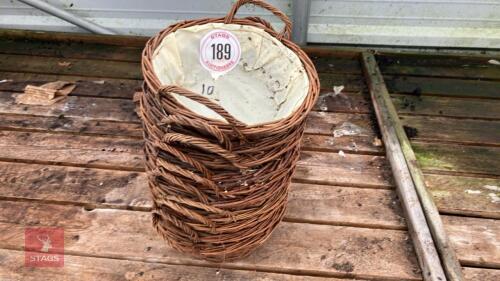 10 WICKER EARED BASKETS