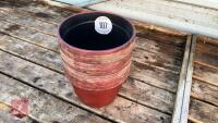 20 PLASTIC PAINTED RED POTS - 3
