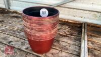 20 PLASTIC PAINTED RED POTS - 4