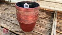 20 PLASTIC PAINTED RED POTS - 2