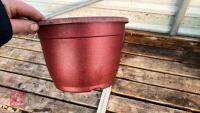 20 PLASTIC PAINTED RED POTS - 5