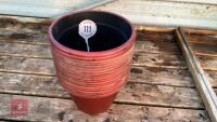 18 PLASTIC PAINTED RED POTS - 2