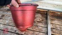 18 PLASTIC PAINTED RED POTS - 5