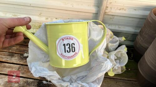 10 YELLOW WATERING CAN PLANTERS