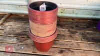 40 MIXED SIZE PAINTED RED POTS - 2