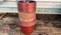 40 MIXED SIZE PAINTED RED POTS - 3