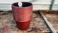 20 PLASTIC PAINTED RED POTS