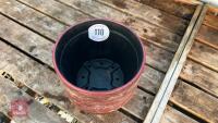 19 PLASTIC PAINTED RED POTS - 3