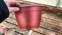 19 PLASTIC PAINTED RED POTS - 5