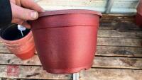 20 PLASTIC PAINTED RED POTS