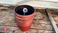 20 PLASTIC PAINTED RED POTS - 3