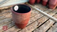 20 PLASTIC PAINTED RED POTS - 3