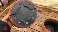 20 PLASTIC PAINTED RED POTS - 5