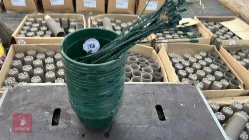 20 X GREEN OCTAGON HANGING BASKETS