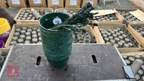20 X GREEN OCTAGON HANGING BASKETS