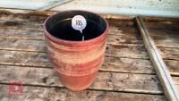 20 PLASTIC PAINTED RED POTS - 2