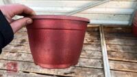 20 PLASTIC PAINTED RED POTS - 5