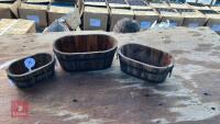 3 MIXED SIZE WOODEN PLANTERS