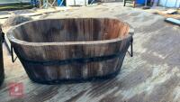 3 MIXED SIZE WOODEN PLANTERS - 6