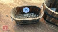 3 MIXED SIZE WOODEN PLANTERS - 2