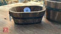 3 MIXED SIZE WOODEN PLANTERS - 3