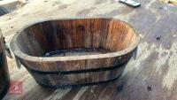 3 MIXED SIZE WOODEN PLANTERS - 6
