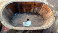 3 MIXED SIZE WOODEN PLANTERS - 7
