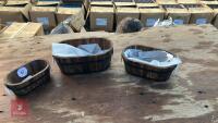 3 MIXED SIZE WOODEN PLANTERS
