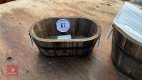 3 MIXED SIZE WOODEN PLANTERS - 2