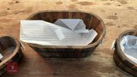 3 MIXED SIZE WOODEN PLANTERS - 6