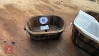 3 MIXED SIZE WOODEN PLANTERS - 7