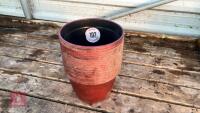 20 PLASTIC PAINTED RED POTS